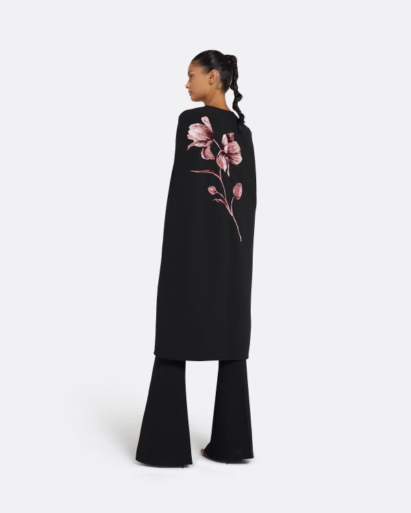 Camila Black Embroidered Coat - Image 2