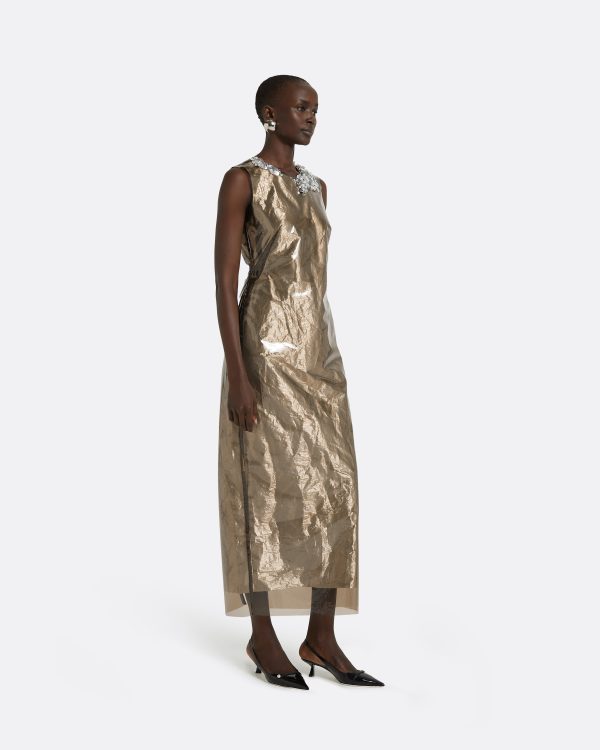 Amalia Taupe Midi Dress - Image 5