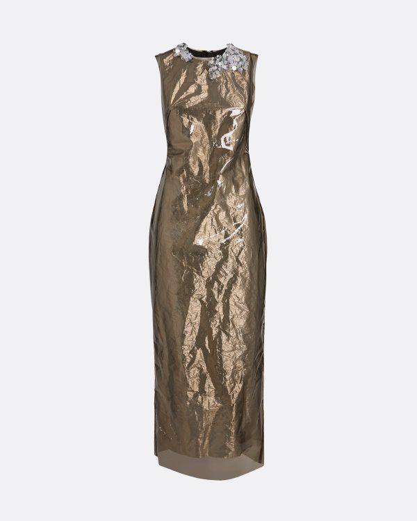 Amalia Taupe Midi Dress - Image 6