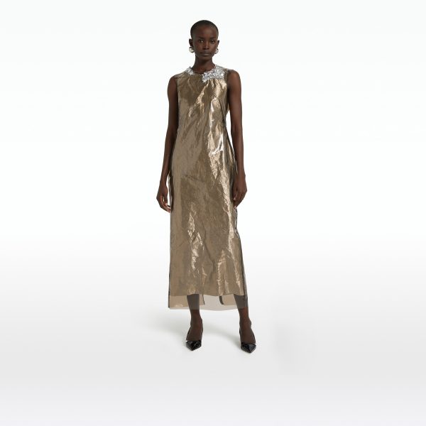 Amalia Taupe Midi Dress - Image 7