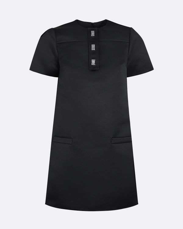 Damla Black Short Dress - Image 5