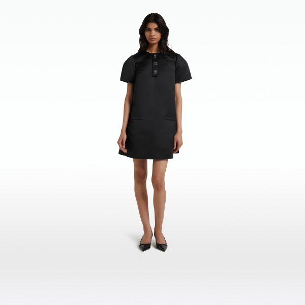 Damla Black Short Dress - Image 6