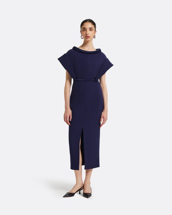 Meral Azurite Blue Midi Dress