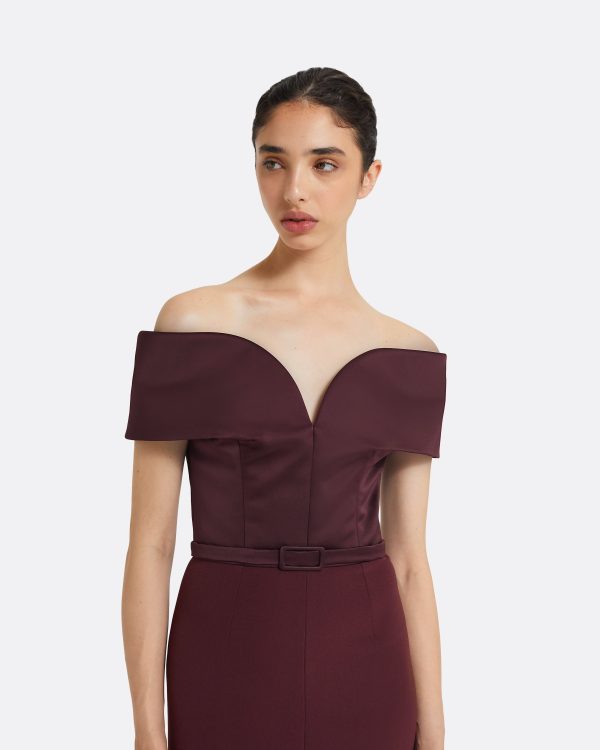 Ebren Wine Midi Dress - Image 3