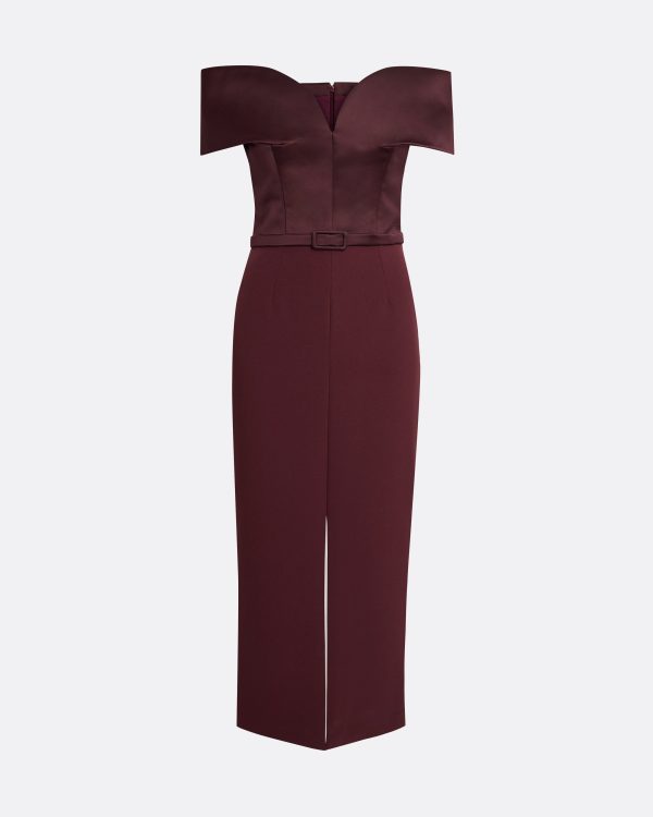 Ebren Wine Midi Dress - Image 5