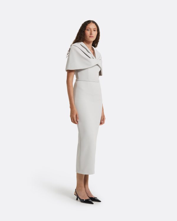 Shula Stone Grey Midi Dress - Image 4