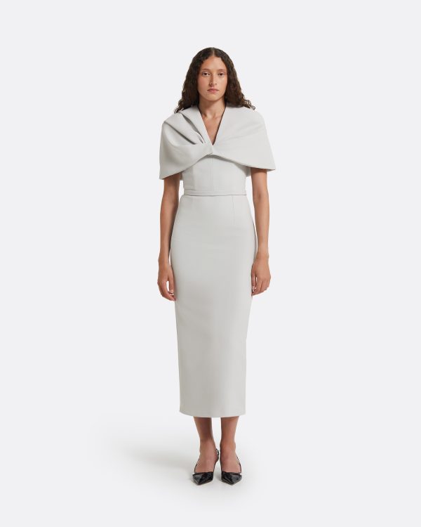 Shula Stone Grey Midi Dress - Image 6