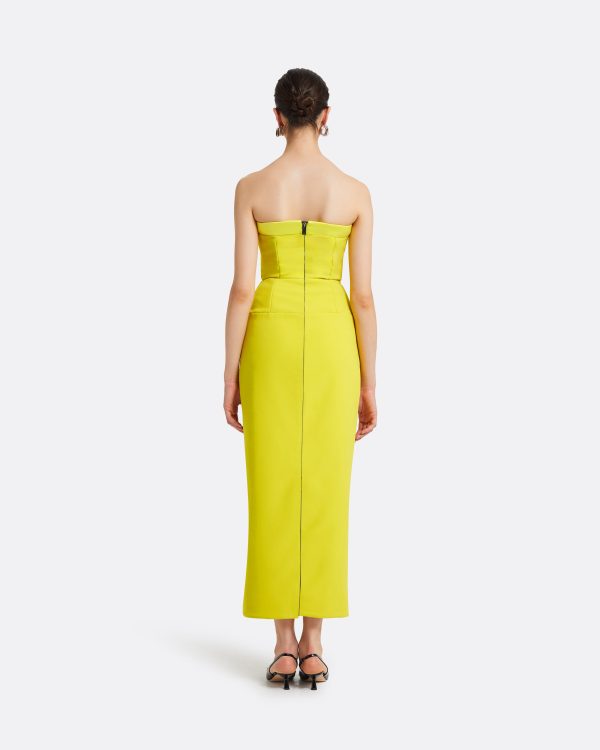 Sydney Chartreuse Midi Dress - Image 2