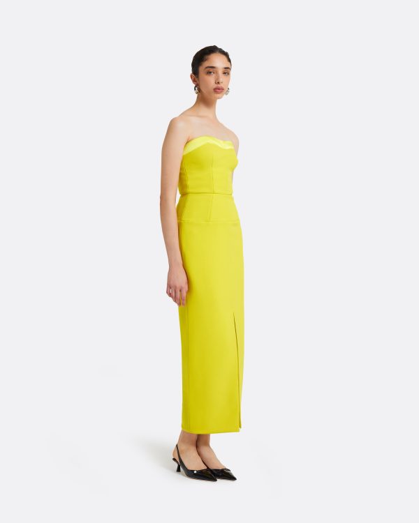 Sydney Chartreuse Midi Dress - Image 4