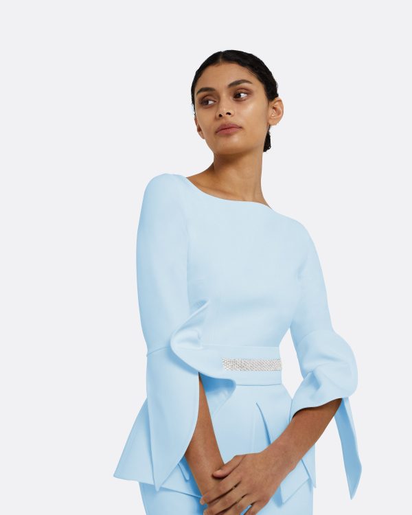 Alondra Pale Blue Midi Dress - Image 3