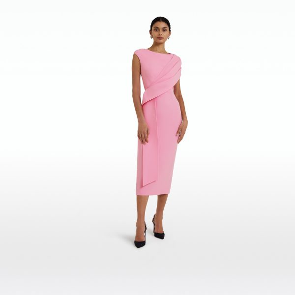 Regina Begonia Pink Midi Dress - Image 6