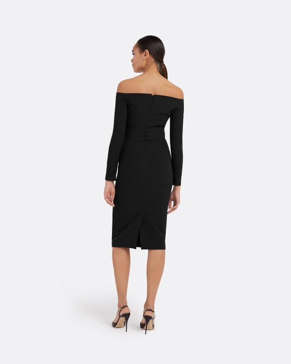 Starling Black Embroidered Midi Dress - Image 2