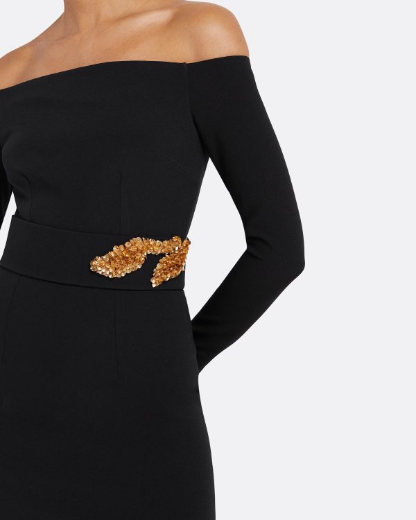 Starling Black Embroidered Midi Dress - Image 3