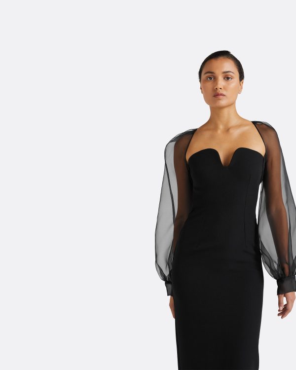 Catalina Black Midi Dress - Image 3