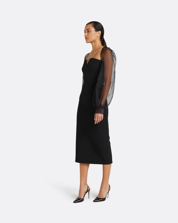 Catalina Black Midi Dress - Image 4