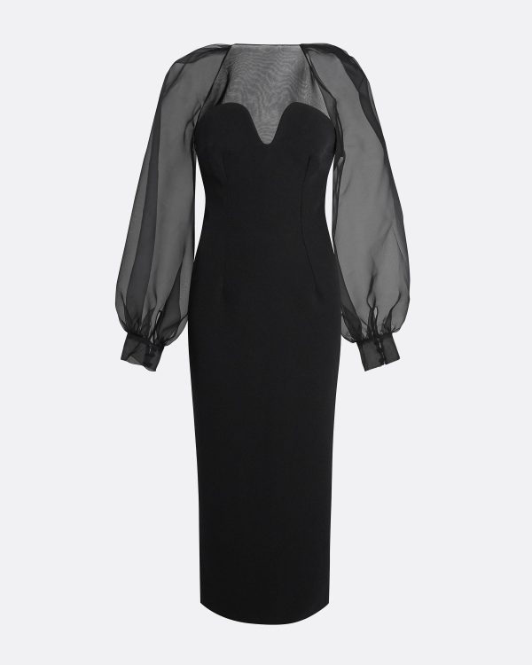 Catalina Black Midi Dress - Image 5