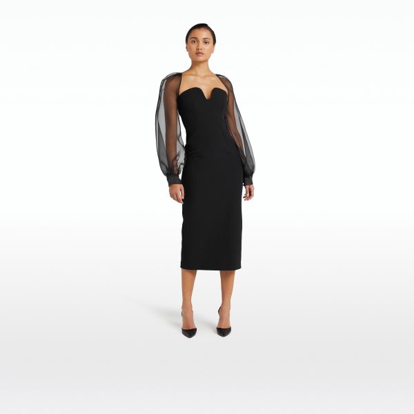 Catalina Black Midi Dress - Image 6