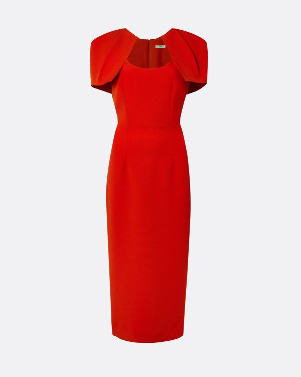 Blossom Cherry Red Midi Dress - Image 5