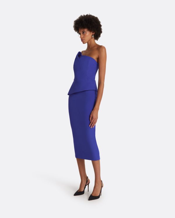Delani Azure Blue Midi Dress - Image 4