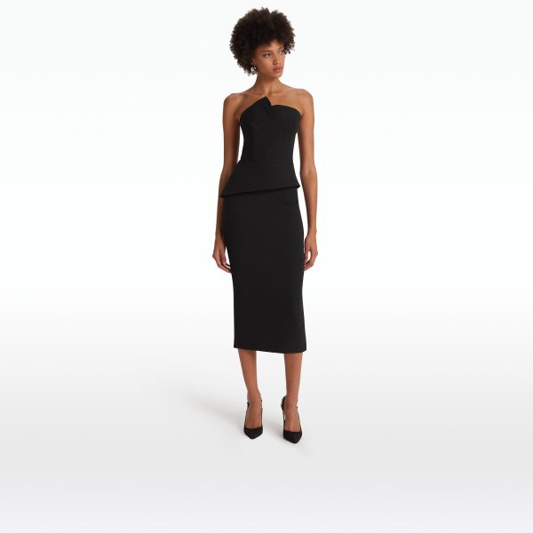 Delani Black Midi Dress - Image 6