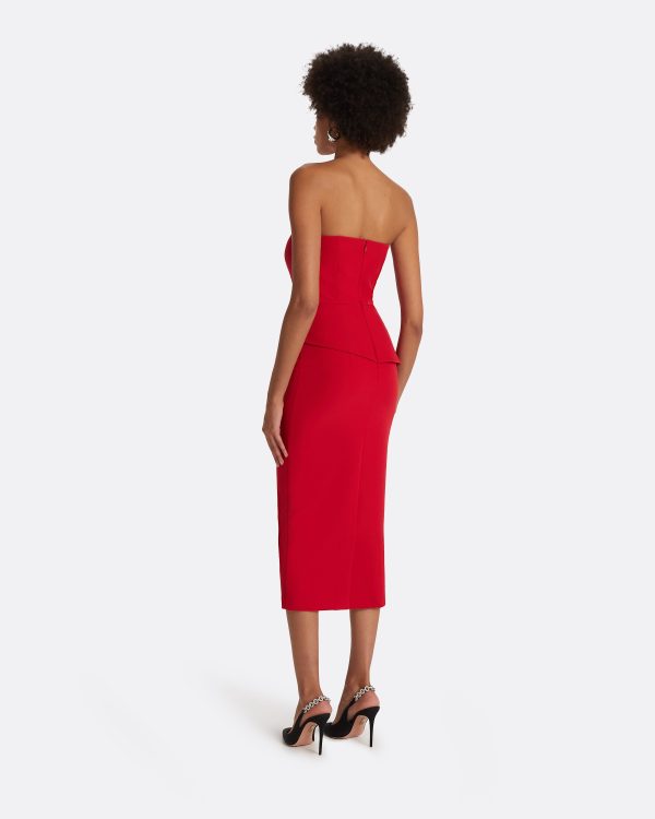 Delani Crimson Midi Dress - Image 2