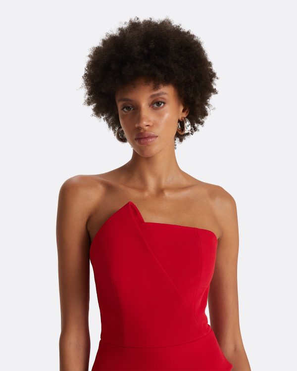 Delani Crimson Midi Dress - Image 3