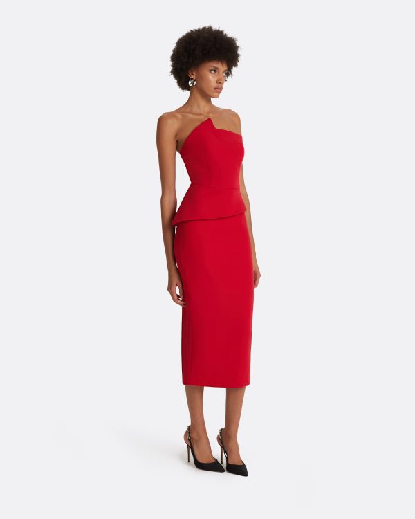 Delani Crimson Midi Dress - Image 4