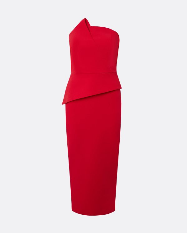 Delani Crimson Midi Dress - Image 5