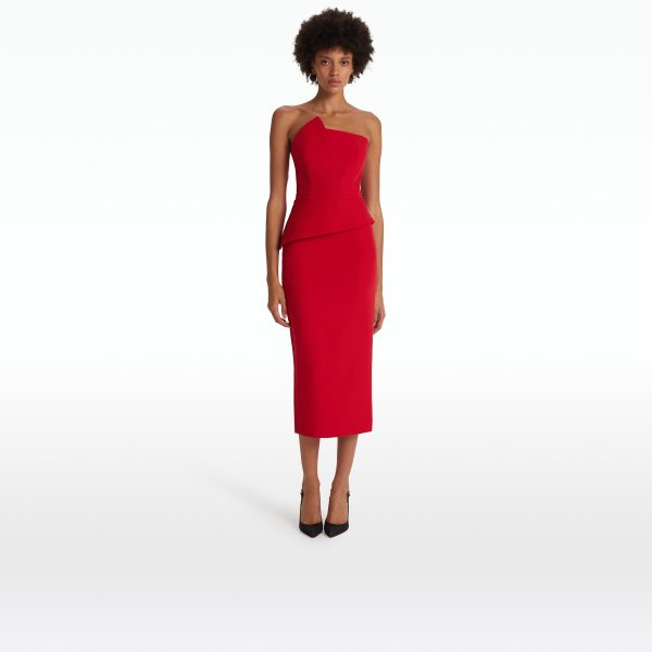 Delani Crimson Midi Dress - Image 6