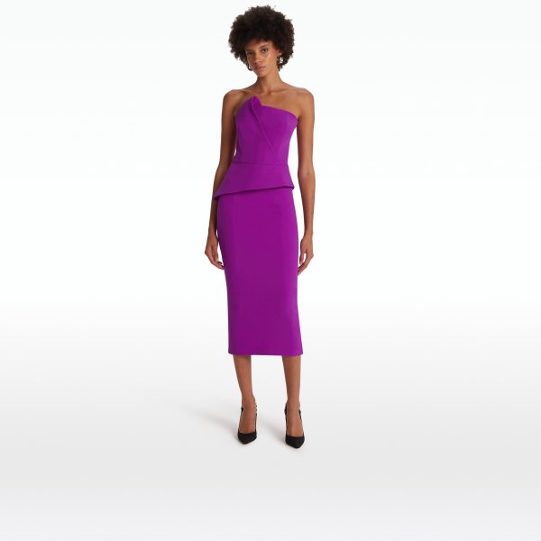 Delani Magenta Midi Dress - Image 6