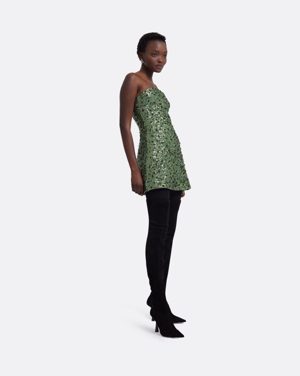 Rowan Oil Green Short Dress - Image 4