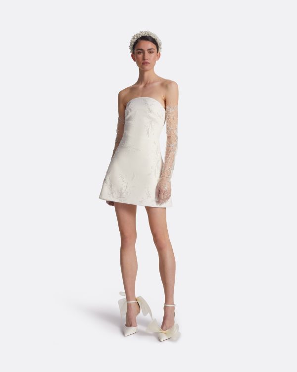 Rowan Ivory and Fern Embroidery Short Dress - Image 4