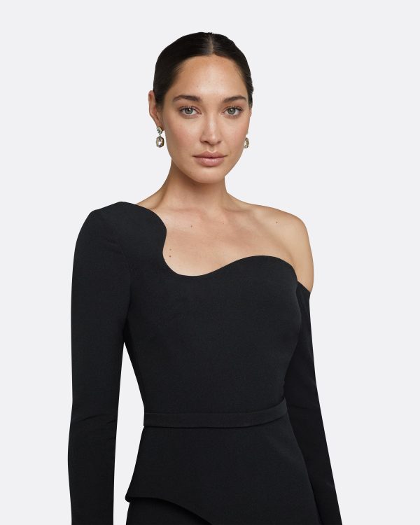 Constanza Black Midi Dress - Image 3