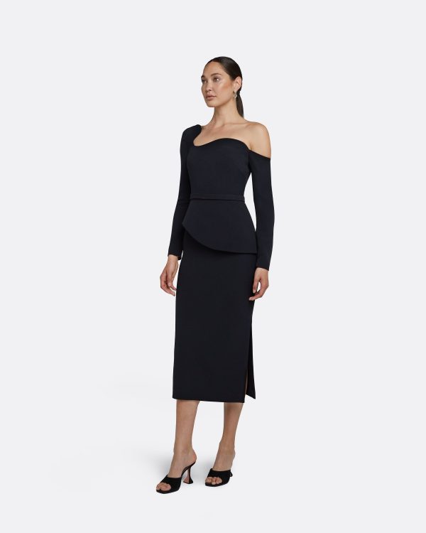Constanza Black Midi Dress - Image 4