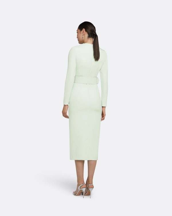 Brunna Spearmint Midi Dress With Embroidered Belt - Image 2