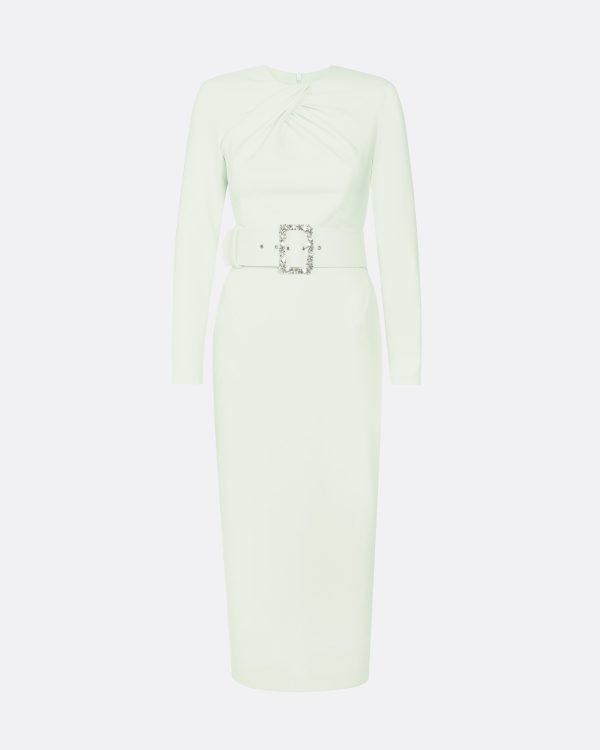 Brunna Spearmint Midi Dress With Embroidered Belt - Image 5