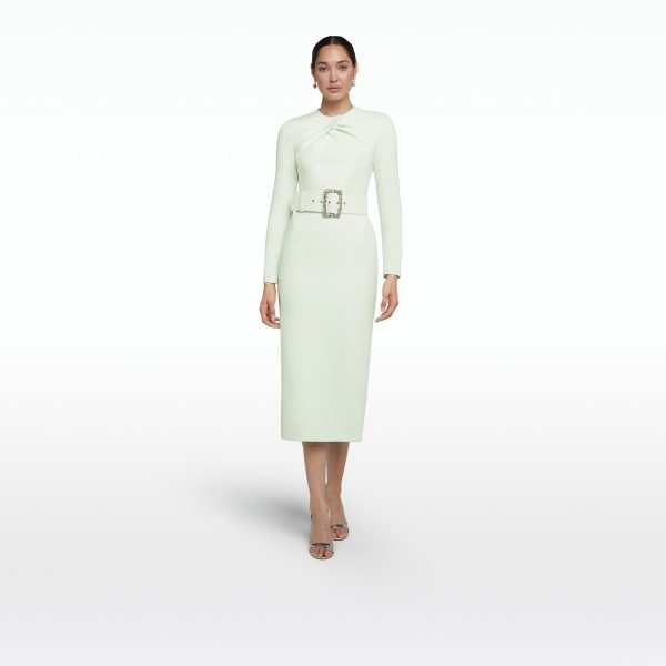 Brunna Spearmint Midi Dress With Embroidered Belt - Image 6