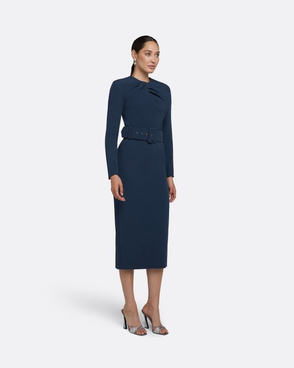 Brunna Ink Blue Midi Dress - Image 4