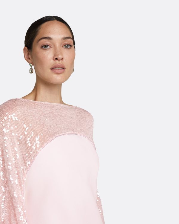 Almana Barely Pink Short Dress - Image 3