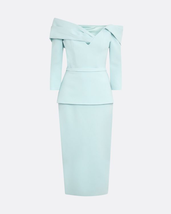Tinsley Baby Blue Midi Dress - Image 5