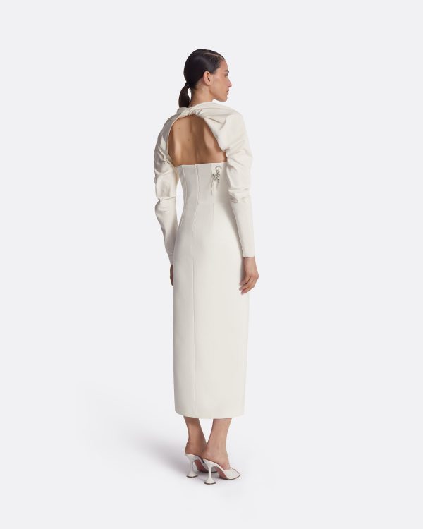 Romane Ivory Embroidered Midi Dress - Image 2
