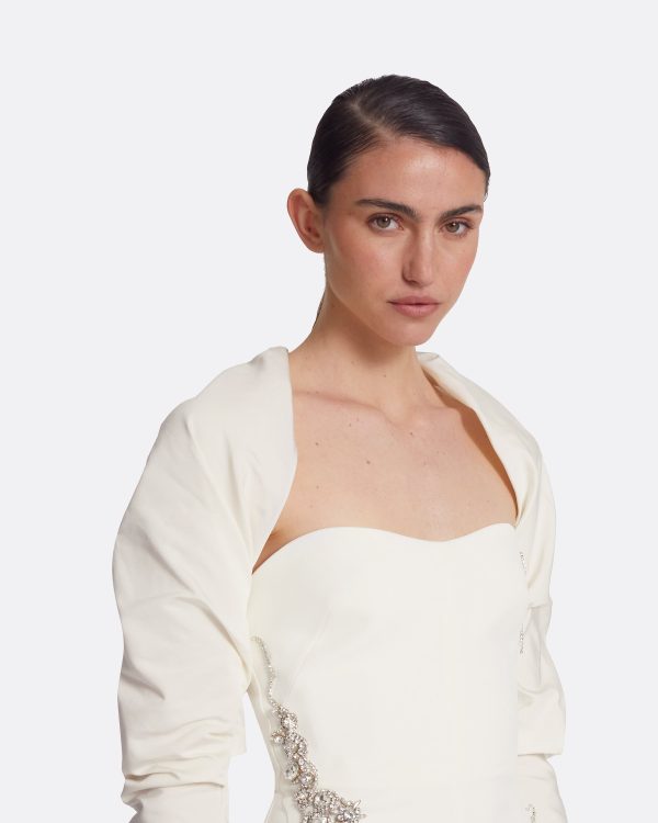 Romane Ivory Embroidered Midi Dress - Image 3