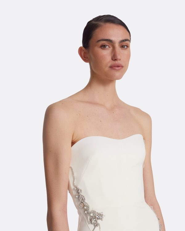 Peggie Ivory Embroidered Midi Dress - Image 3