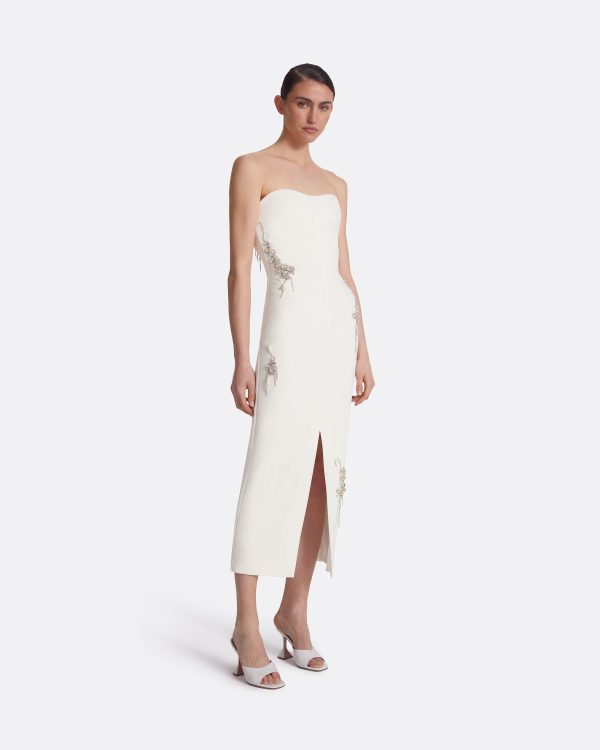 Peggie Ivory Embroidered Midi Dress - Image 4