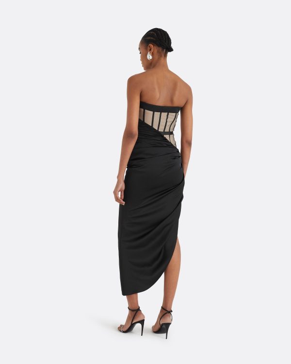 Ames Black Midi Dress - Image 2