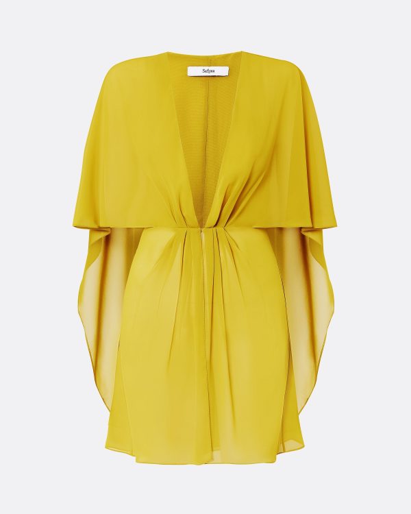Davey Chartreuse Short Dress - Image 5