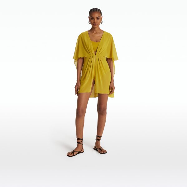 Davey Chartreuse Short Dress - Image 6
