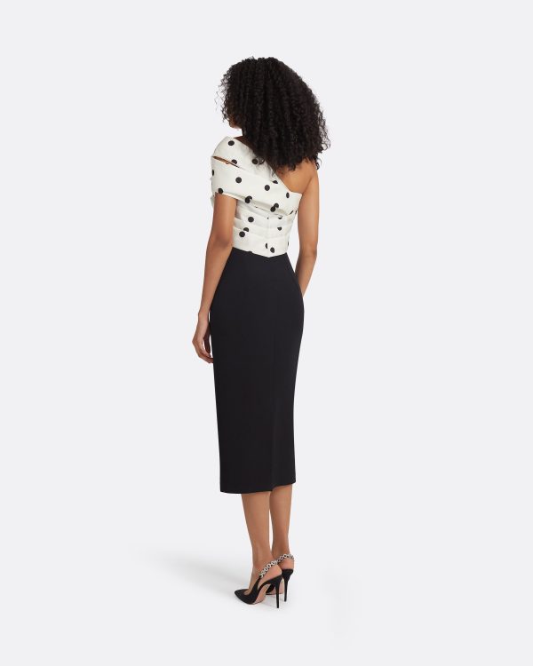 Bushra Black & Egret/ Black Midi Dress - Image 2