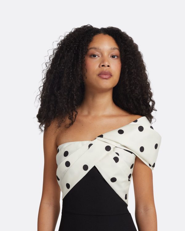 Bushra Black & Egret/ Black Midi Dress - Image 3