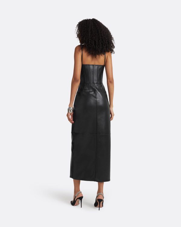 Chelle Black Midi Dress - Image 2